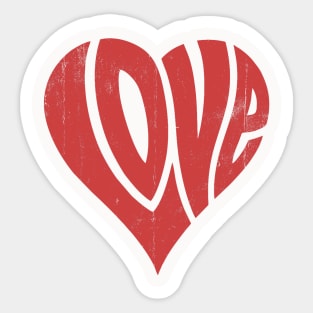 Retro Vintage Valentines Day Love Heart For Mens Womens Kids Sticker